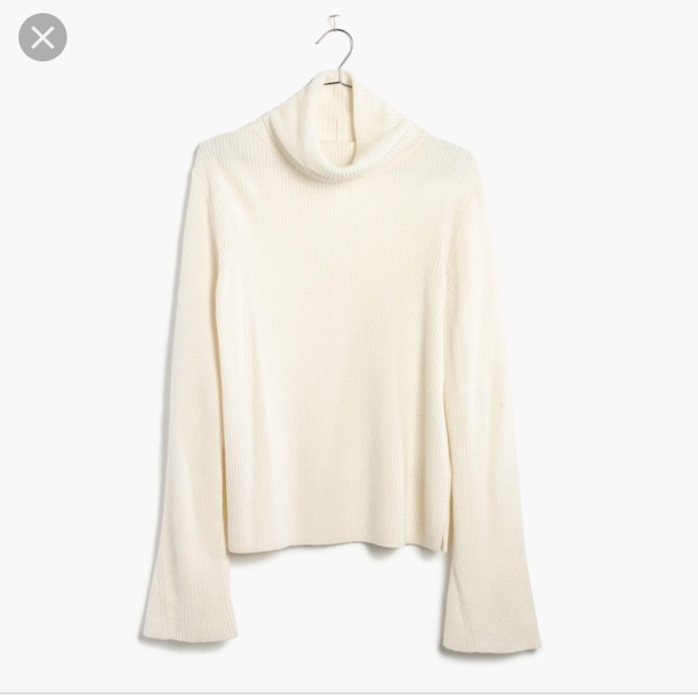 Madewell ribbed turtleneck sweater - bell sleeves